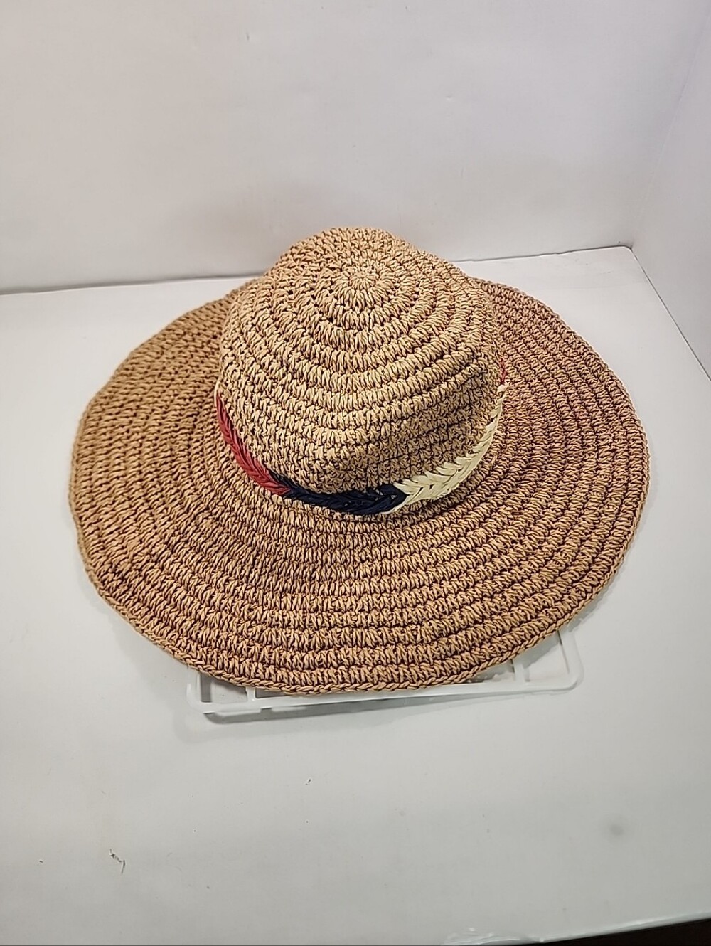 Indigo Soul Womens Packable Floppy Straw Sun Beach Summer Hat. OS